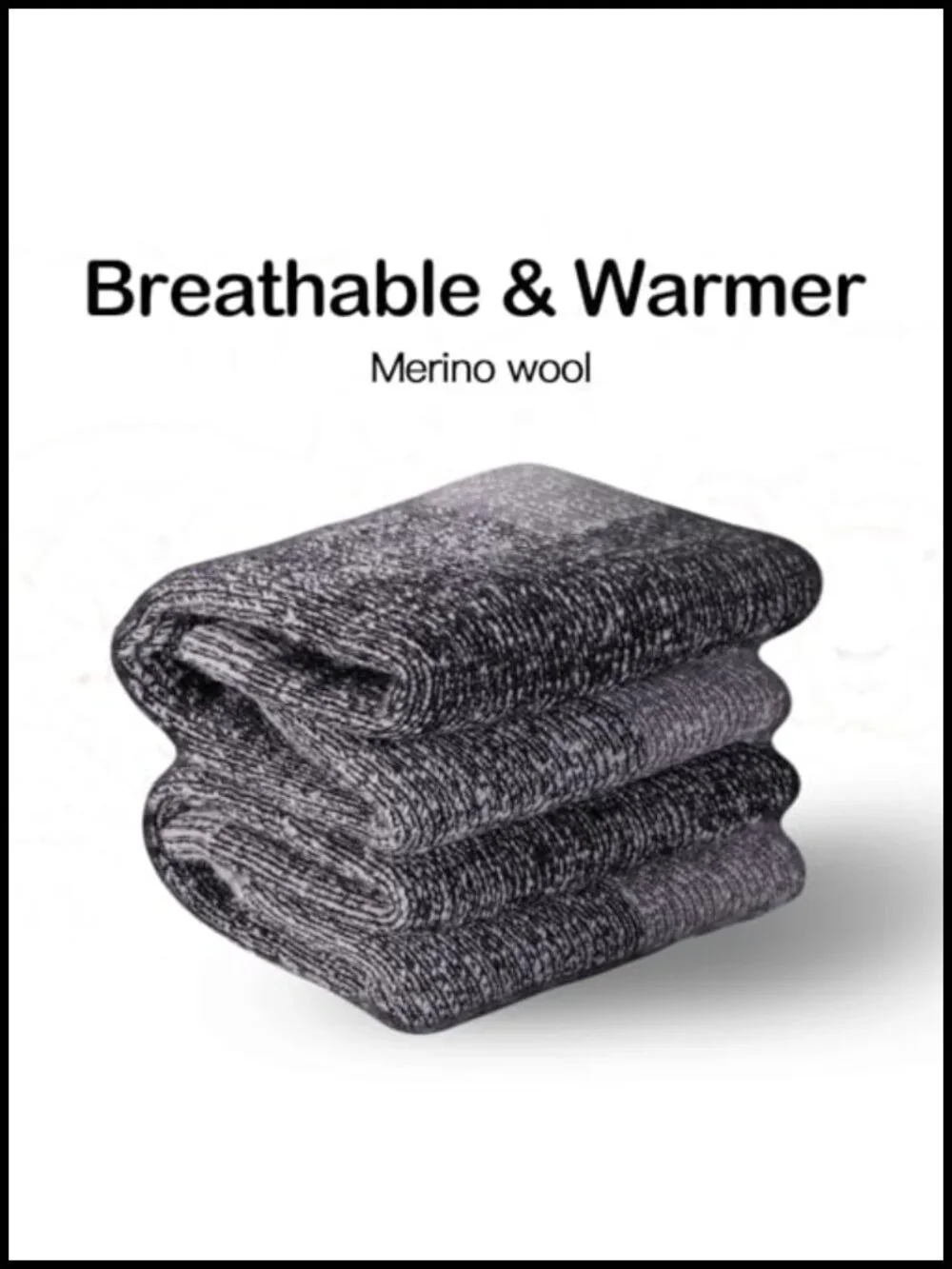 Merino Wool Blend Thermal Hiking Socks for Men, Winter Outdoor Crew Socks, 5